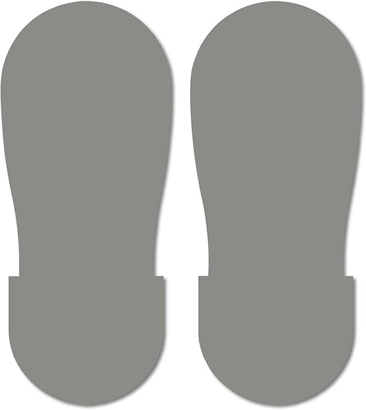Mighty Line Big Footprints Floor Marking Tape for Safety, Caution, Warning, Heavy-Duty, Peel and Stick, Adhesive, Industrial Quality, 12" Long x 5" Wide, Gray, Pack of 50