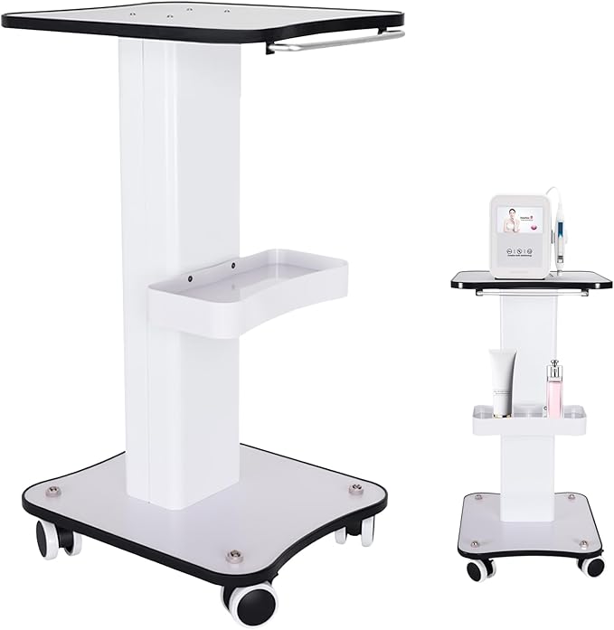 Beauty Salon Trolley with Wheels, Esthetician Rolling Cart, 3-Tier Storage with Lockable Casters for Beauty Equipment, Salon & Spa Use, Load Capacity 88 lbs