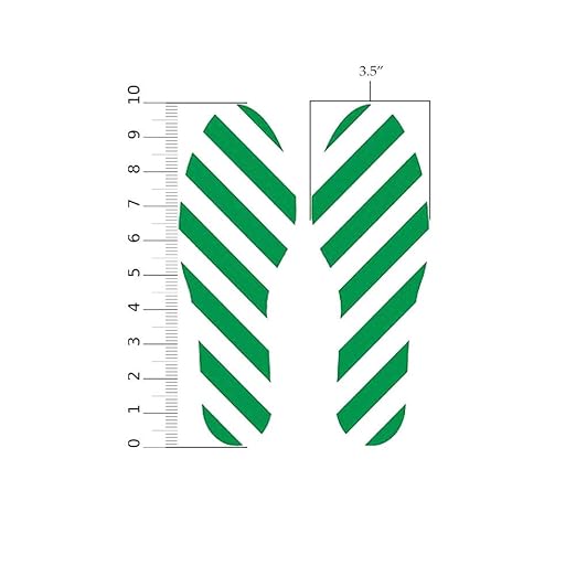 5S Location Marking Footprint- 10x3.5" Durable Footprint Shaped Floor Marker by Graphical Warehouse- Vibrant Colors, Rounded Corners (Pack of 10, 5 Pairs) (Green/White)
