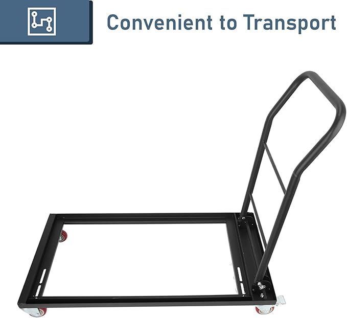 Commercial Folding Chair Cart, Heavy-Duty Steel Storage & Transport Dolly for Plastic, Resin & Wood Chairs