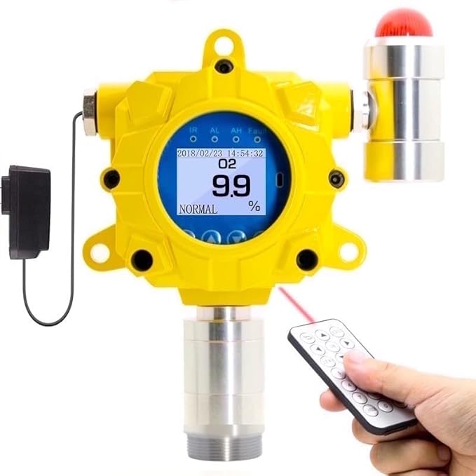 Oxygen Detector by Forensics | Industrial Wall Mount | Continuous Monitoring | USA NIST Traceable Calibration | Explosion Proof | Sound & Light Alarms | Relay Output | 0-30% O2 |