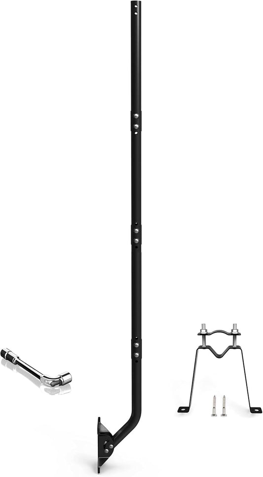 PIBIDI Adjustable Outdoor Antenna & Weather Station Mounting Pole Universal Mount Brackets - Easy Installation, Solid Structure, Weather Proof (1 1/4" Diameter, 5' 6" Arm Length)