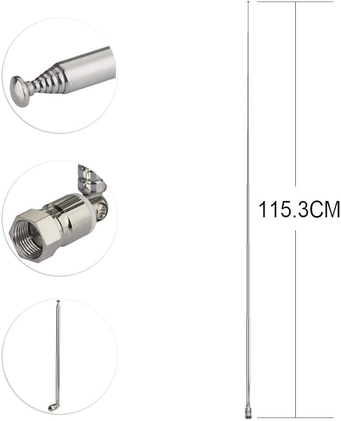 Superbat Telescopic FM Antenna for Stereo Receiver Indoor, FM Radio Antenna 75 Ohm UNBAL for Yamaha Onkyo Denon Table Top Home Theater Receiver Radio Receiver Antenna Tuner