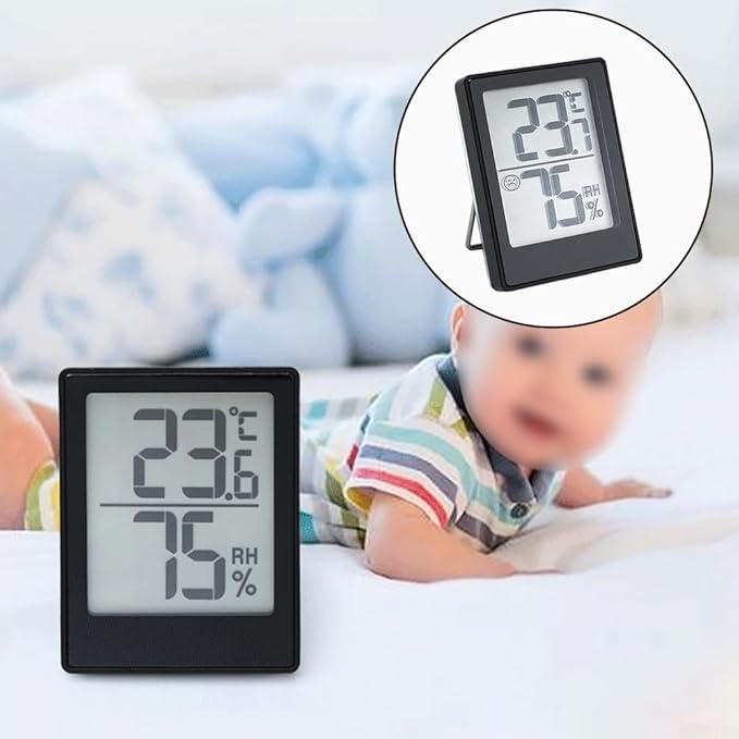 Digital Hygrometer Indoor Thermometer Humidity Meter Room Thermometer, Foldable Thermometer, Accurate Temperature Humidity Monitor For Offices, Bedroom, Nurseries, Greenhouses, Wine Cellars