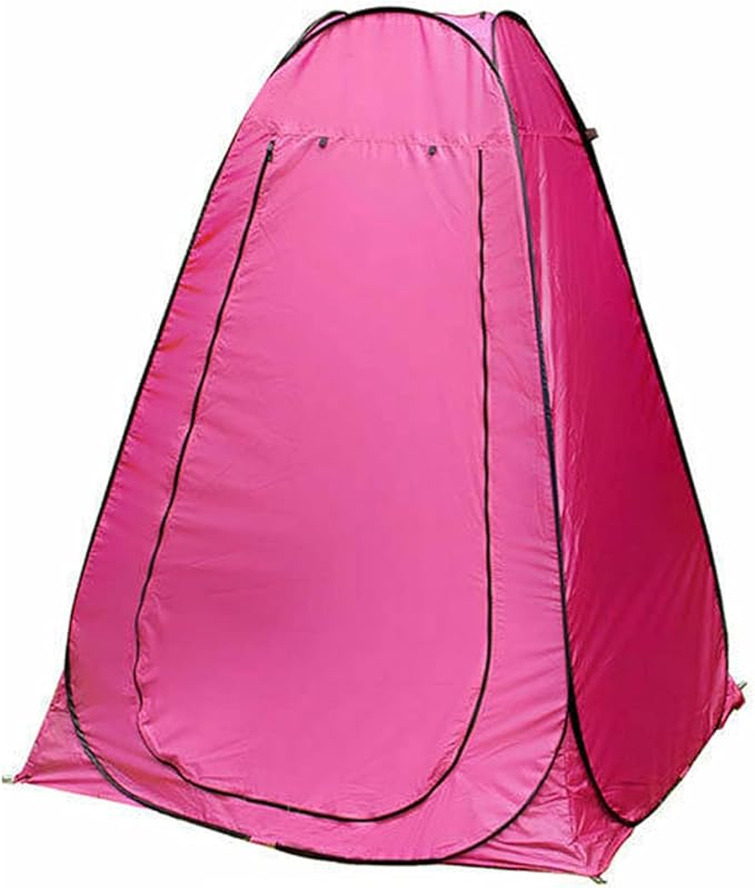 Portable Pop Up Privacy Shower Tent - Spacious Changing Room - Portable Outdoor Camping Bathroom Toilet Changing Dressing Room Sun Sunshade Canopy Outdoor Rain Shelter Hiking, Beach, Toilet (Pink)