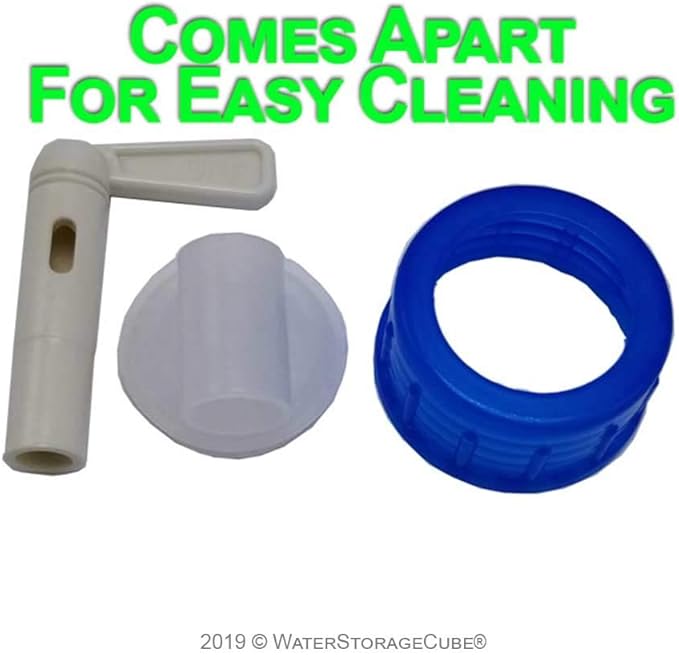 WaterStorageCube 2-Pack Spigot Cap Replacement for Collapsible Water Container Cubes (not Bags), Fits Cubes from All Brands with Same Blue Spigot Cap, Fits 1.3g, 2.6g, 5.3g