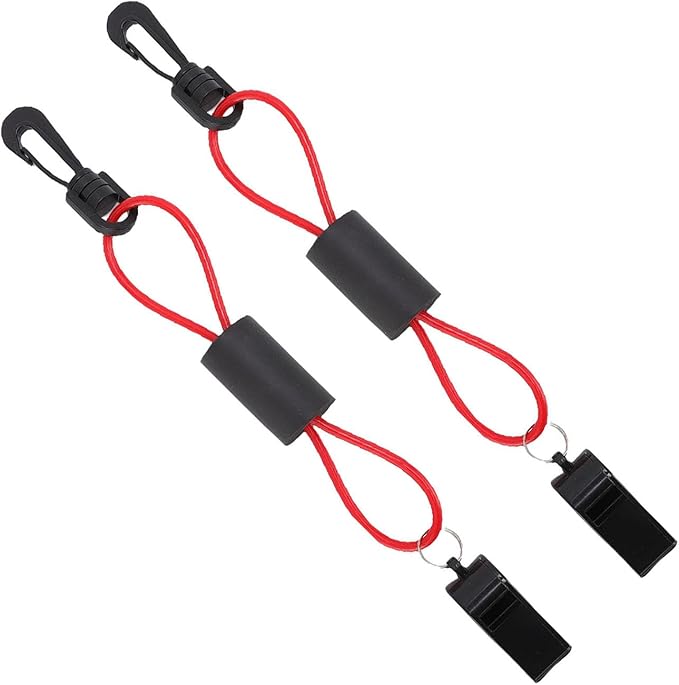 Jeanoko Portable Plastic Safety Boat Whistle with Lanyard for Emergency Signaling, Suitable for Boating Camping Fishing Hiking, 2Pcs