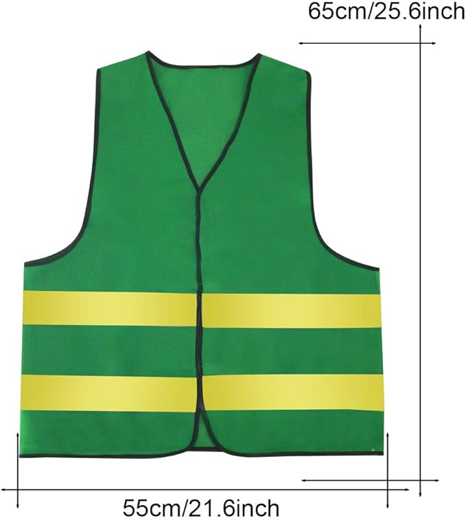 AIEOE High Visibility Vest for Men Security Guard Vest High Visibility Multi Work Vest Night Work Reflective Safety Vest Fitted Protective Workwear 10 Pieces