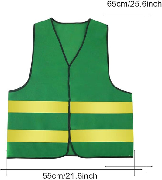 AIEOE High Visibility Vest for Men Security Guard Vest High Visibility Multi Work Vest Night Work Reflective Safety Vest Fitted Protective Workwear 10 Pieces