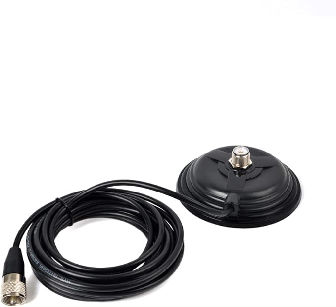YNISBT Heavy-Duty SO239 Magnetic Antenna Mount Base W/5M(16.4ft) Low Loss RG58 Cable PL259 Connector for Anytone BTECH Icom Car Truck Mobile Radios