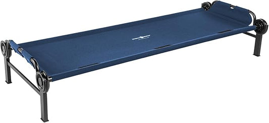 Disc-O-Bed Large Outdoor Modular 1 Person Single Camping Cot Portable Bed for Adults, Sleep Solution for Tents, Navy
