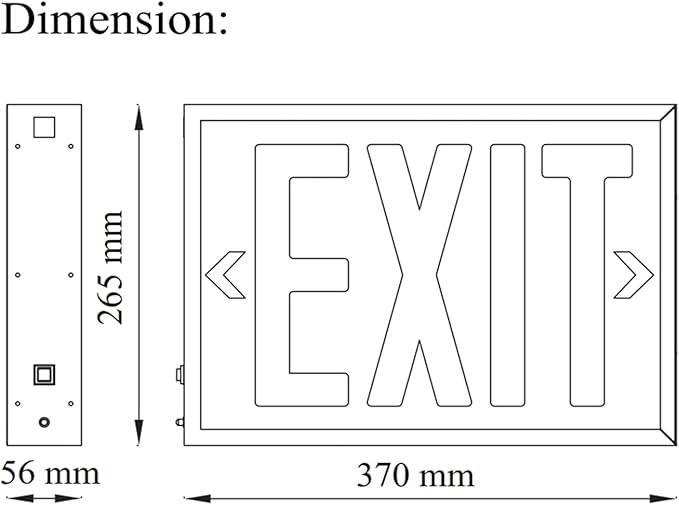 TANLUX New York Approved Emergency Exit Sign, Red Exit Sign with Steel Housing, Hardwired with Battery Backup, AC 120/277V, Single and Double Faces, UL Listed