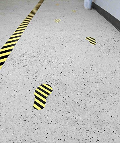 5S Location Marking Footprint- 10x3.5" Durable Footprint Shaped Floor Marker by Graphical Warehouse- Vibrant Colors, Rounded Corners (Pack of 10, 5 Pairs) (White)