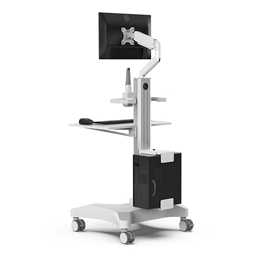 Medical Trolley Cart with Monitor Mount & Oral Scanner Holder – Height-Adjustable Mobile Workstation for Dental Clinics, Hospitals & Beauty Salons