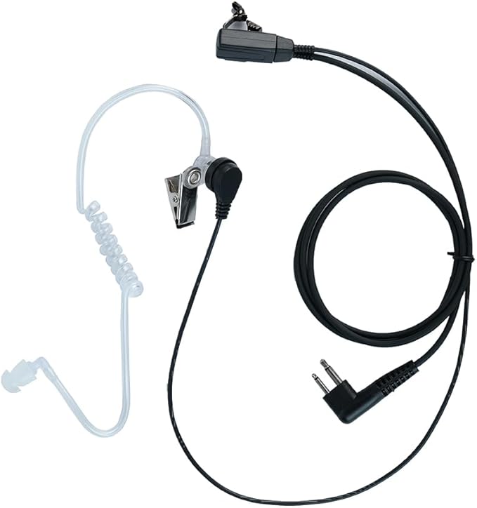 10Packs Covert Acoustic Tube Walkie Talkie Radio with PTT Mic Compatible with Motorola CLS1410 CLS1110 BPR40 CP200 CP200D CP185 CP100 RDM2070D Earpiece Headset