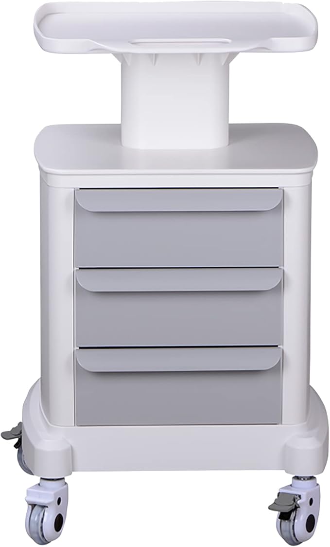 Professional-Grade 3-Drawer Utility Cart on Wheels - Trolley Cart w/ 3 Drawers & Utility Desk - Mobile Storage Cart, Cavitation Machine, Salon Supplies - Max 50kg/110lb Load…