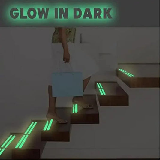 Tissting Glow in The Dark Tapes 20 x 2cm Luminous Photoluminescent Luminescent Emergency Roll Safety Egress Markers Exits Sign for Stairs, Walls, Steps(6 Strip Glow Green)