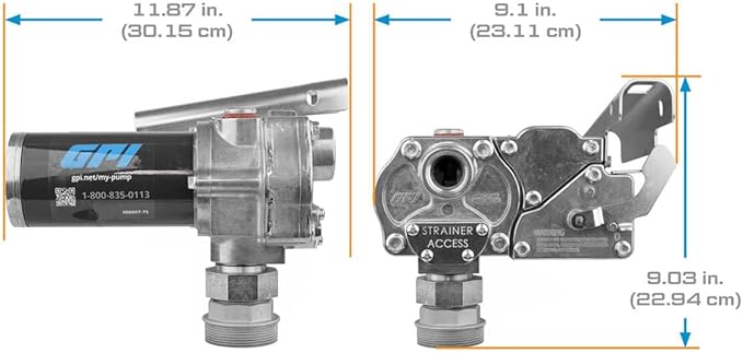 GPI - M-180 Series Fuel Transfer Pump, Automatic Shut-off Nozzle, 18 GPM, 12 Volt (110300-2)