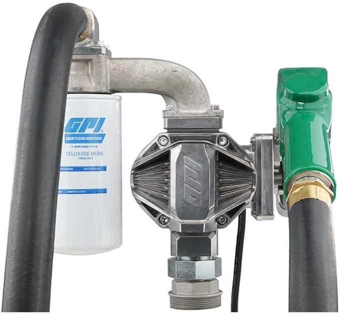GPI - G20 Fuel Transfer Pump, Automatic Shut-off Nozzle with Filter Kit, 20 GPM, 12 Volt (162020-03)