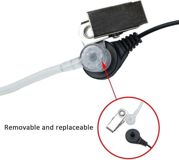 Walkie Talkie Headset with Mic PTT Covert Acoustic Tube Earpiece Compatible for Motorola Talkabout MH230R MR350R T600 T200 T200TP T260 T260TP T460 MT350R 2 Way Radio 10Pack