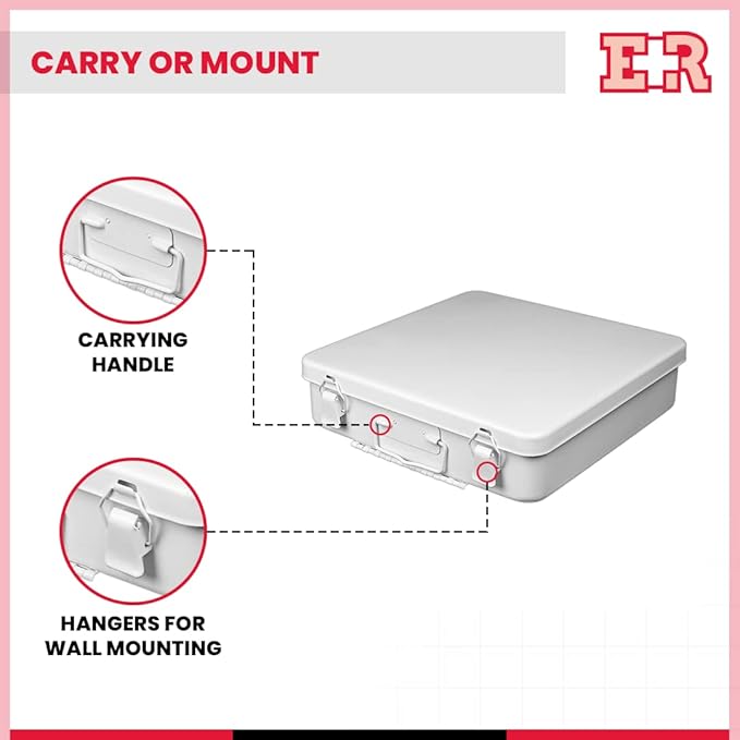 Ever Ready First Aid Metal Case, No.24 – 10” x 10” x 2.5”