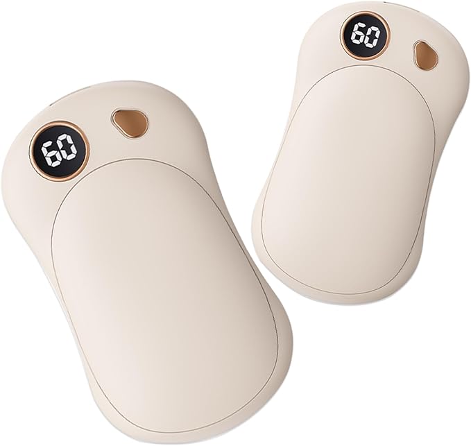 Hand Warmers Rechargeable 2 Pack, 10000mAh Electric Hand Warmers, Reusable Portable Pocket Heater, LED Display & 3 Levels, Gifts for Christmas, Outdoor, Golf, Travel, Hunting, Camping