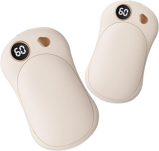 Hand Warmers Rechargeable 2 Pack, 10000mAh Electric Hand Warmers, Reusable Portable Pocket Heater, LED Display & 3 Levels, Gifts for Christmas, Outdoor, Golf, Travel, Hunting, Camping