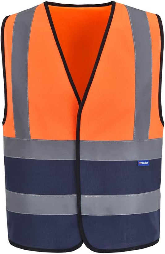 AYKRM 12 colour High visibility viz vest hi vis viz reflective work construction safety vest (XS-8XL)
