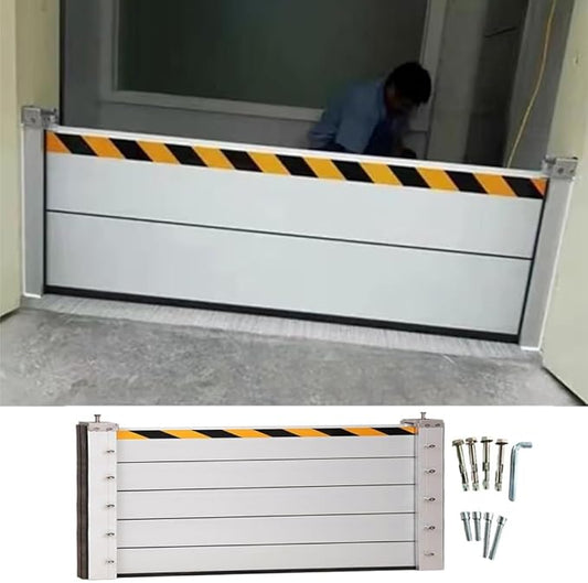 Flood protection barrier door, Flood Protection Barrier Water, 3/4/5/6/7/8/9/10/11/12/13ft Long Aluminum alloy material, Basement Windows Flood Protection Barrier Removal(H 3.3ft(100cm),11ft(3