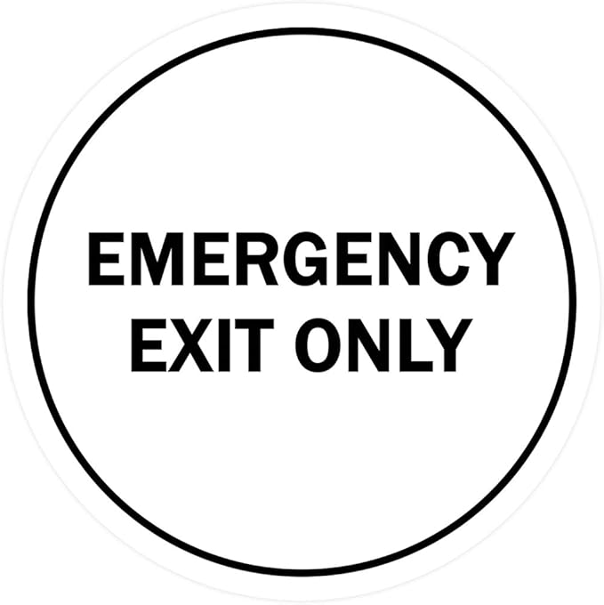 Signs ByLITA Circle Emergency Exit Only Sign (White) - Medium 1 Pack
