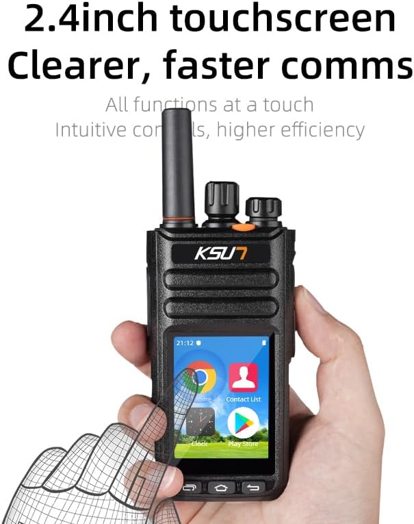 KSUN 4G Network Phones 2.4inch Touch Screen WiFi Radios with PTT Button Walkie Talkies Long Range 5000 Miles Support Bluetooth Android 9 POC Radio for Zello Real-PTT ZL65