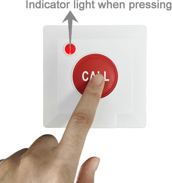 Remote Emergency Strobe Siren Alarm System Waterproof Panic Button for House Wireless Disabled Person Toilet Alarm Sound&Light SOS Warning System for Home Business Hotel School