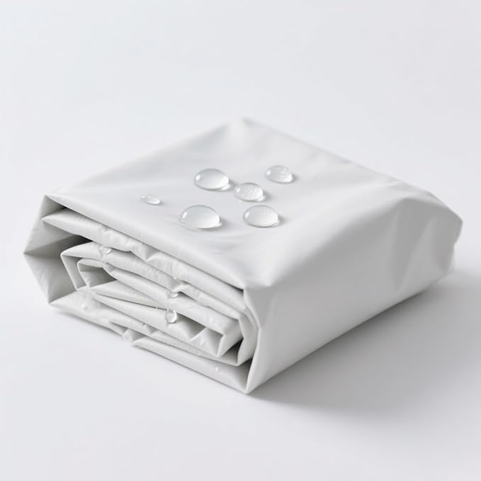 10x12 ft Tarps Heavy Duty Waterproof 8 Mil Thick, Multipurpose Protective Cover Plastic White Tarp for Scooter Cover Waterproof Outdoor, Camping, with Metal Grommets and Reinforced Edges