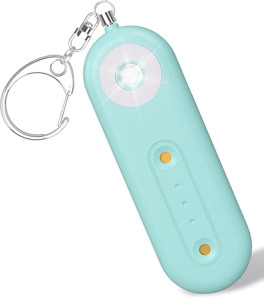 ROTOPATA Personal Safety Alarm for Women, 130dB Extra Loud Emergency Strobe & Siren Self Defense Keychain, Rechargeable Safety Keychain Set for Girls Elderly Traveling College, Light Blue