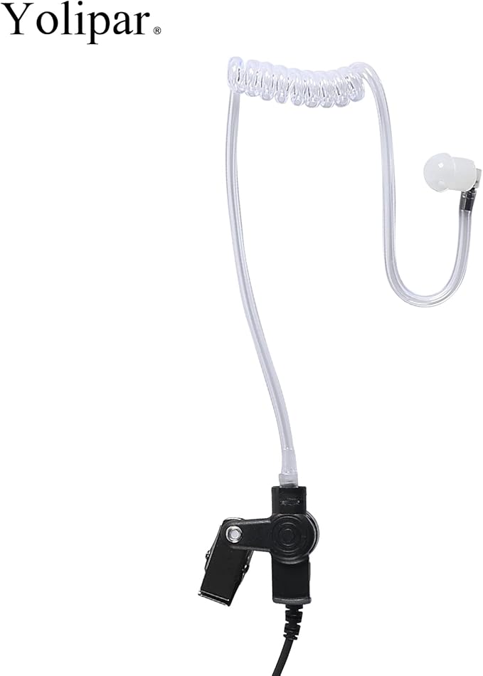 RDM2070D 2-Pin 2-Wire Motorola Walkie Talkies Earpiece Surveillance Kit Compatible with CLS1410 CLS1110 CP200D GP300 GP2000 BPR40 Radio with Big PTT Mic Tansparent Acoustic Tube Headset