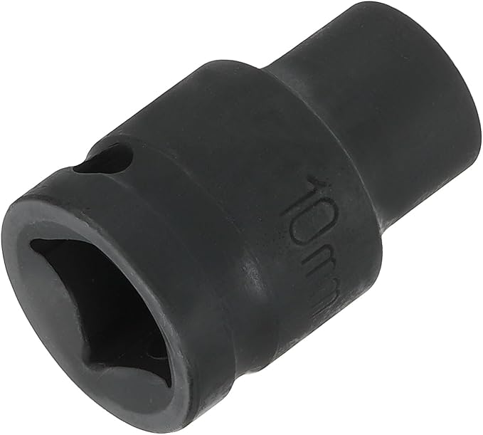 HARFINGTON 12-Point Impact Socket 1/2 Inch Drive 10mm Metric Cr-V Shallow Impact Socket Nut Driver Wrench for Auto Repair