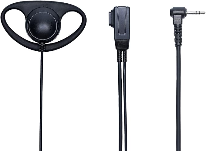 1 Pin 2.5mm Walkie Talkie Earpiece with Mic PTT D Shpae Compatible with Motorola Talkabout MH230R MR350R T200 T200TP T260 T260TP T460 T600 T800 MT350R Two Way Radio Accessories 10 Pack