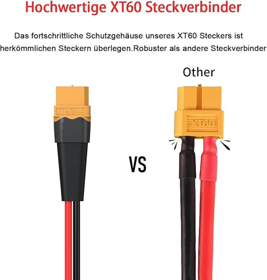 12AWG 2FT XT60 Solar Cable 2 10 25 35 50 75 100FT XT60 Extension Cable Solar Panel Connector to XT60 Connector for Portable Power Station (2FT)