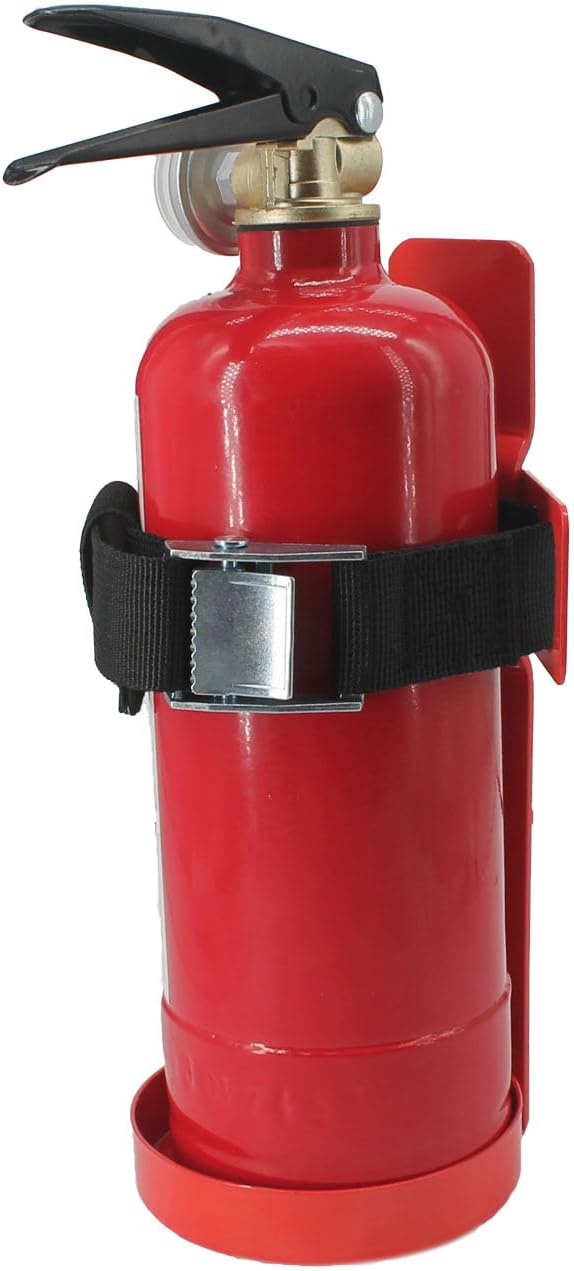 Fire Extinguisher Mount,Wall Mounted Metal Bracket,Compatible with 2.5 lb Fire Extinguishers, Red Powder Layer (2.5LB red 2pcs)