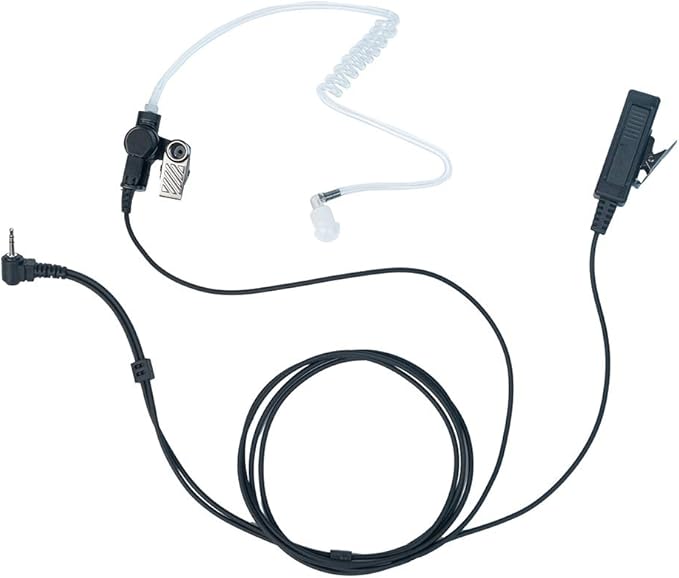 Earpiece Headset with MIC PTT 1 PIN 2.5MM for Motorola Talkabout Walkie Talkie 2 Way Radio MR350R MD200TPR MH230R MS350R MT350R MG160A MH230TPR with Covert Acoustic Tube