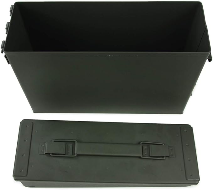 GUGULUZA Metal Ammo Can 30/50 Cal, Lockable Bullet Storage Case, Waterproof & Airtight Containers Box with Flip Top for Long-Term Storage Shotgun, Rifles, Pistols Ammunition