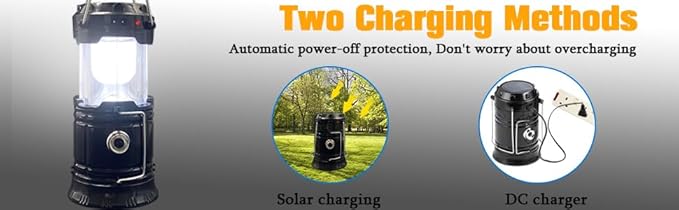 Collapsible Portable LED Camping Lantern Lightweight Waterproof Solar USB Rechargeable LED Flashlight Survival Kits for Indoor Outdoor Home Emergency Light Power Outages 4-Pack