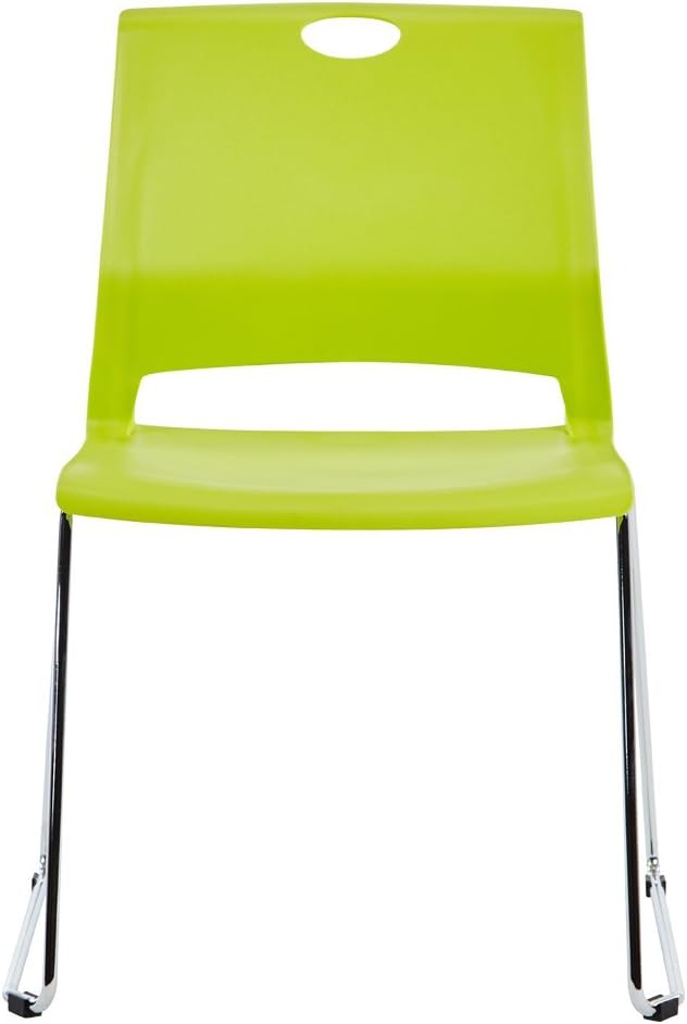 Sidanli Stacking Chairs for Business, Modern Dining Chairs for Home-Green (Set of 4)