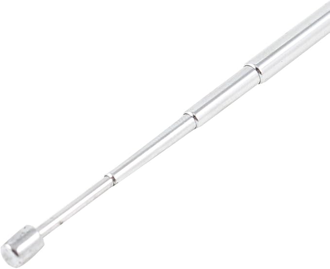 uxcell 4-Section Telescopic Antenna, 43cm Universal TV/FM Radio Antenna Replacement, 3mm Threaded Mouth, Silver