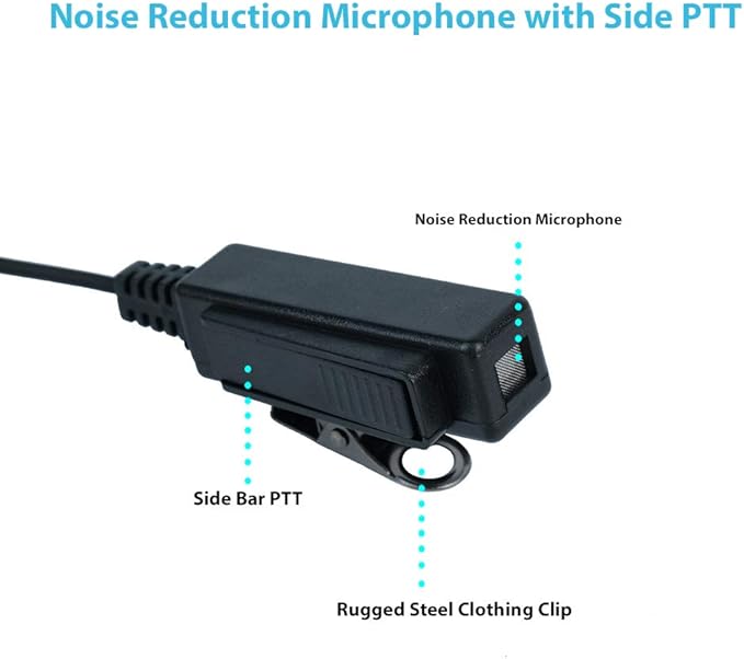 Earpiece Headset with MIC PTT 1 PIN 2.5MM for Motorola Talkabout Walkie Talkie 2 Way Radio MR350R MD200TPR MH230R MS350R MT350R MG160A MH230TPR with Covert Acoustic Tube