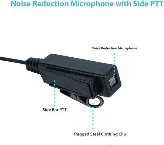 Earpiece Headset with MIC PTT 1 PIN 2.5MM for Motorola Talkabout Walkie Talkie 2 Way Radio MR350R MD200TPR MH230R MS350R MT350R MG160A MH230TPR with Covert Acoustic Tube