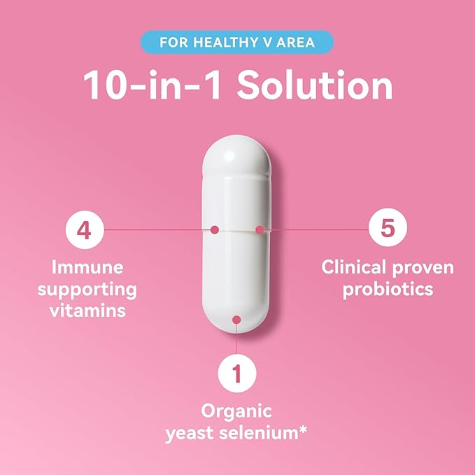 Gynable Vaginal Probiotics for Women,Female Probiotic for pH Balance with Lactobacillus 5 Billion CFU Probiotics Blend,Selenium-Vitamin D3,Promote Healthy Vaginal Odor & Vaginal Flora,60 Count