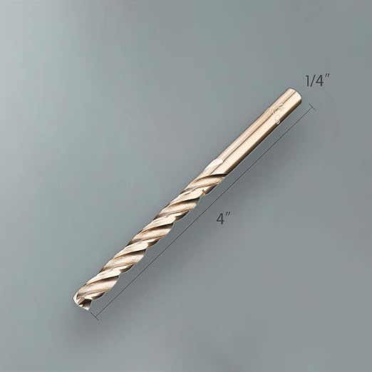Lichamp 1/4" HSS Cobalt Drill Bits 10PCS with Three Flute for Hard Metal, Hardened Stainless Steel and Cast Iron
