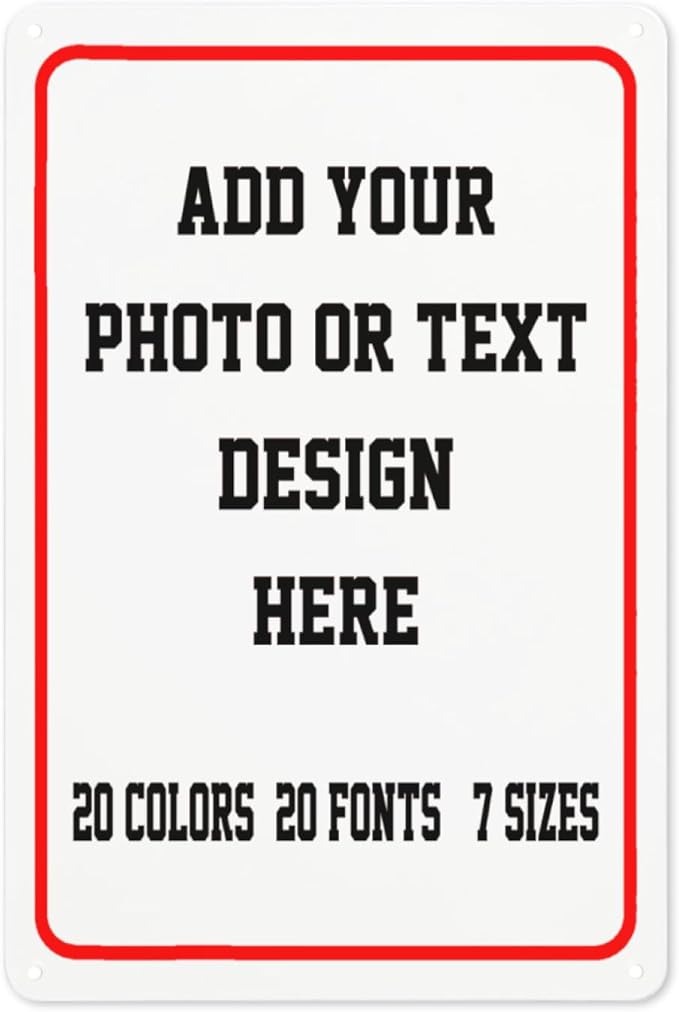 Custom Metal Sign, Personalized Aluminum Sign for Office, Business, Workplace, office, Home, Airbnb, Delivery Signs, 8x12 Inch