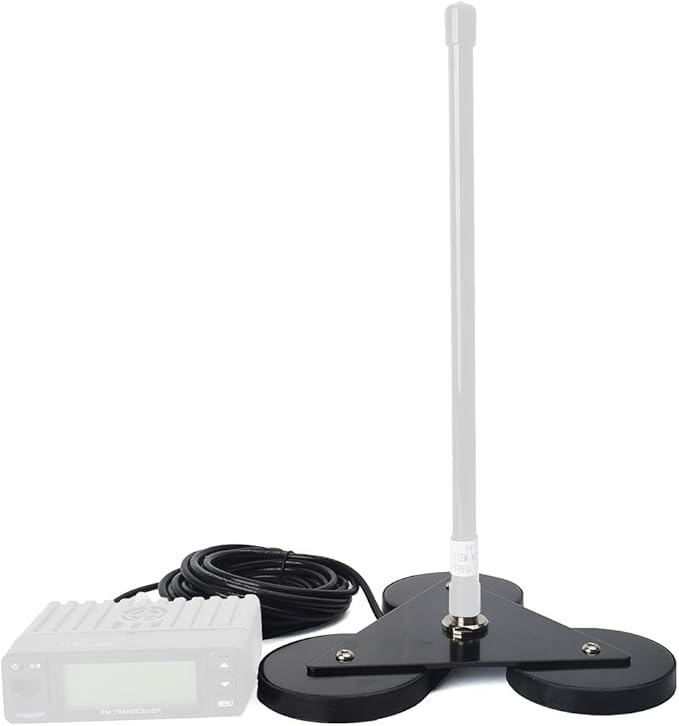 Heavy-Duty SO239 Magnetic Antenna Mount Base with Triple Magnets,W/5M(16.4 ft) RG-58 Cable PL-259 Plug,for Mobile Ham Radio Antenna